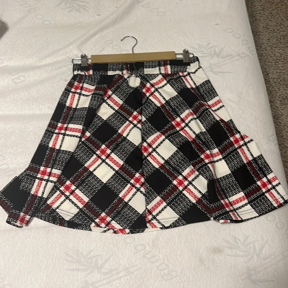 Plaid Flare Skirt
